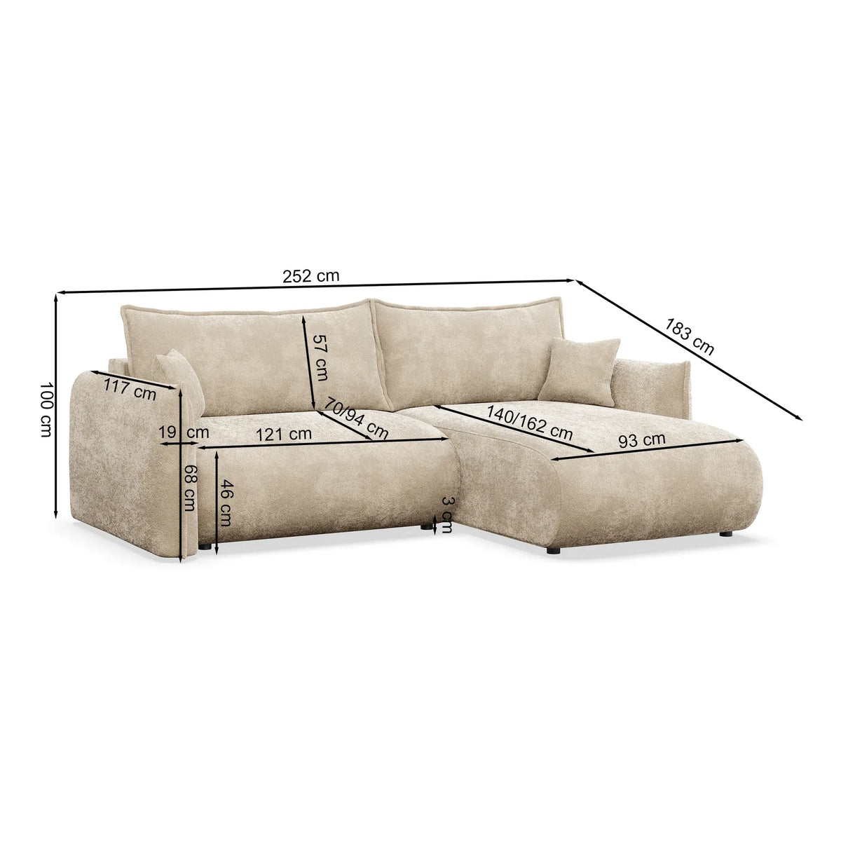 Kampinė sofa Infiniti