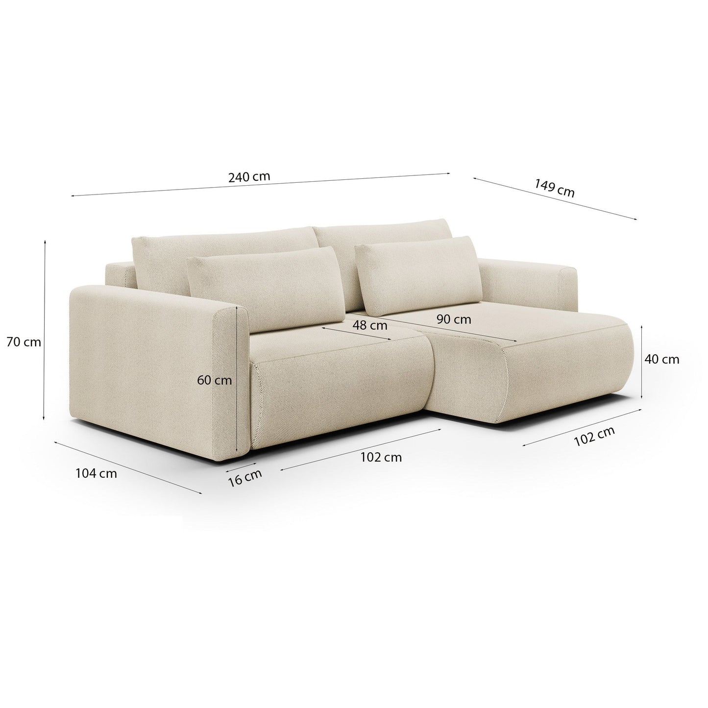 Kampinė sofa Nest