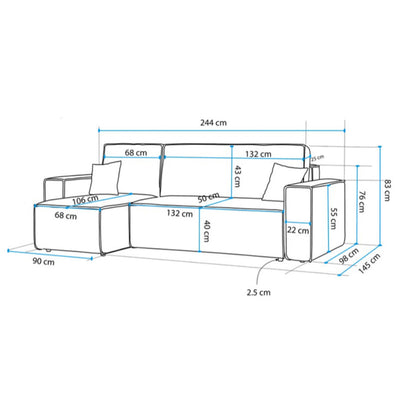 Kampinė sofa Narella